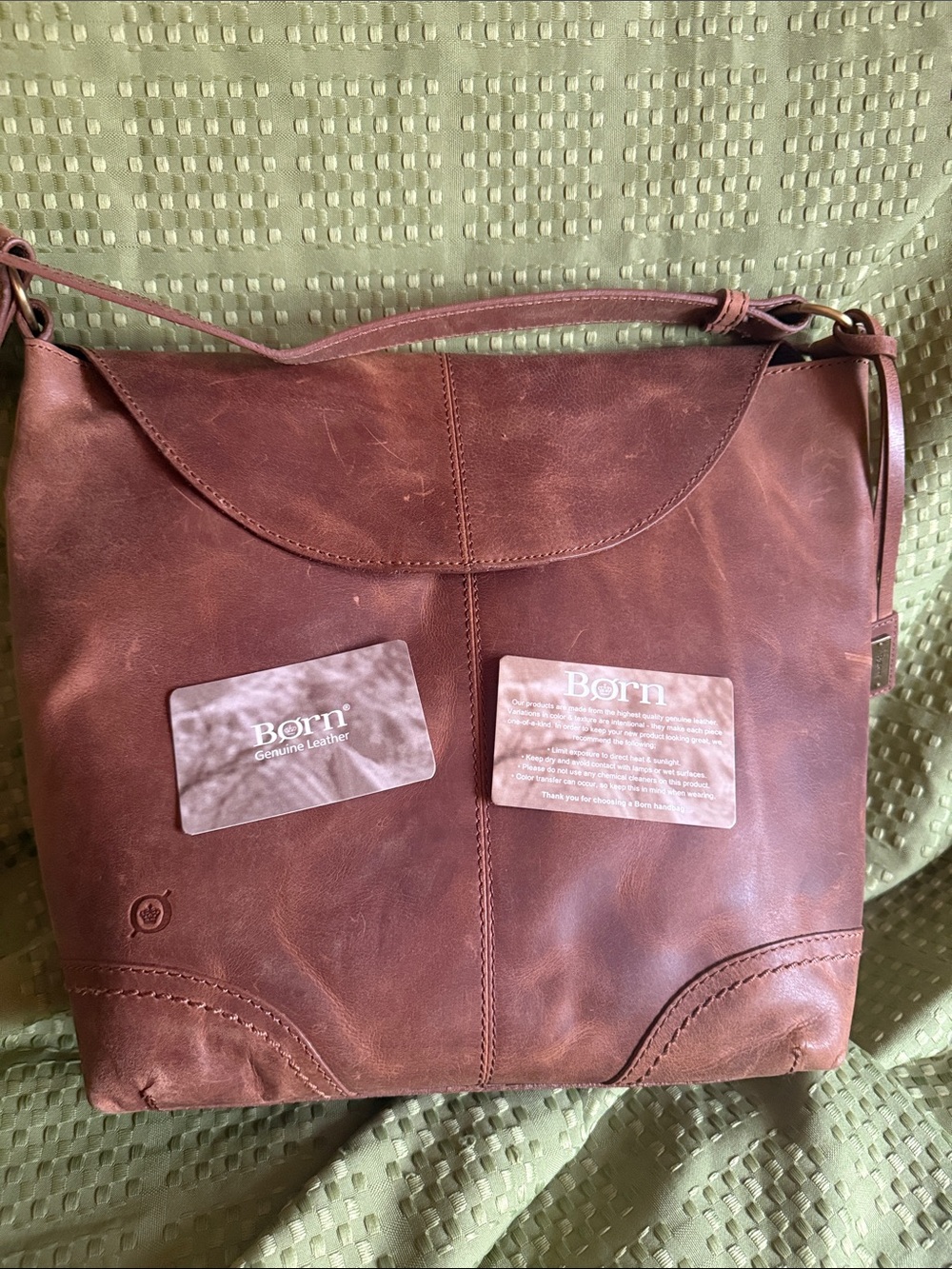 Born Genuine Leather Brown Crossbody Bag NWOT